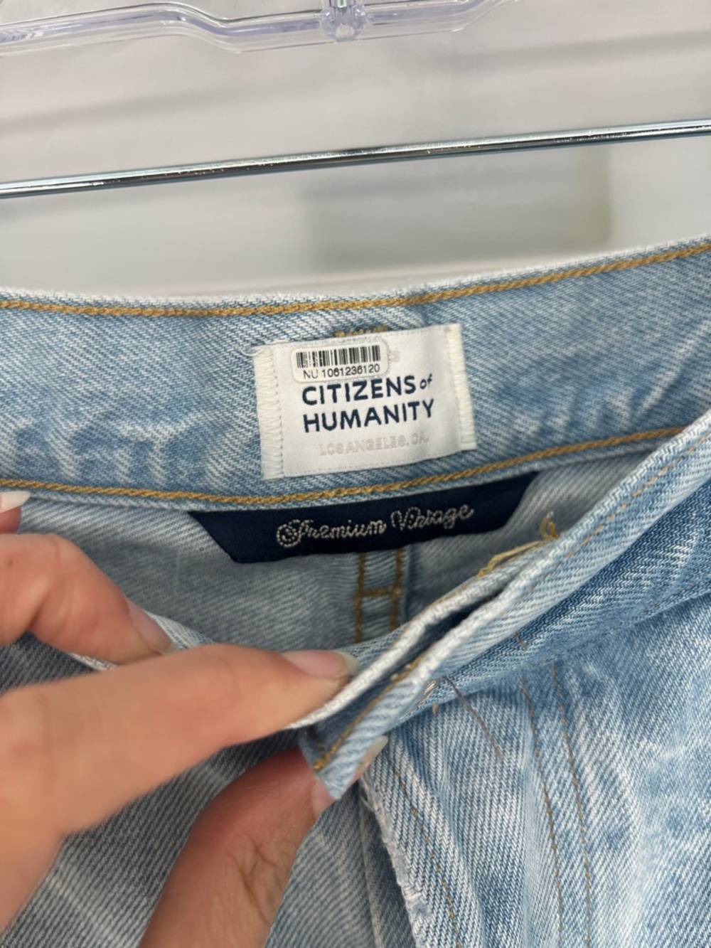 Citizens Of Humanity Ayla Long Inseam Light Blue Distressed Denim Shorts 34 - Picture 5 of 11